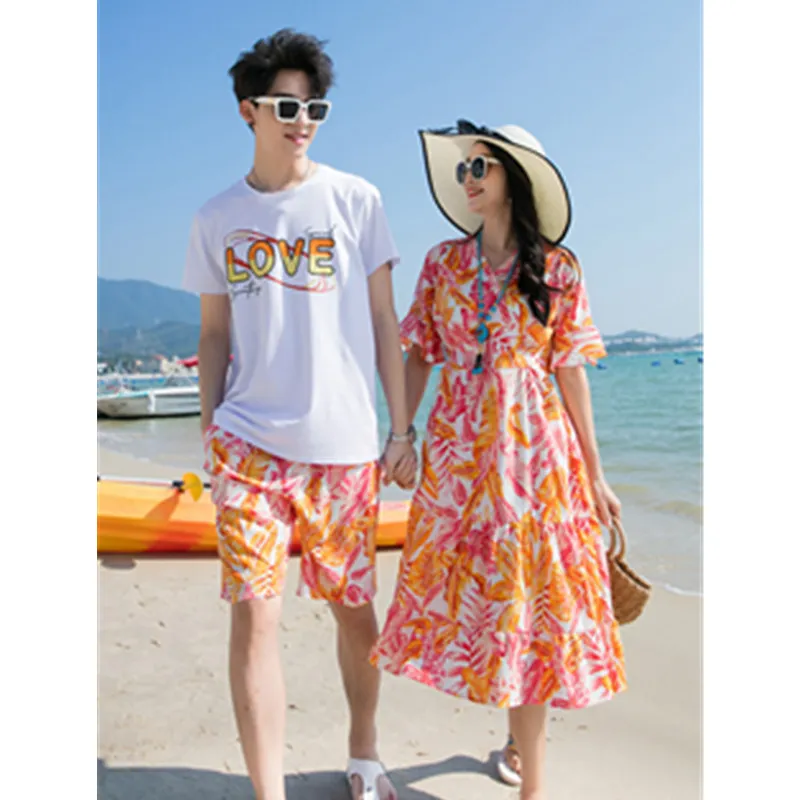 Семейная парная Одежда для пляжа одежда отпуска платье дочери и матери шорты