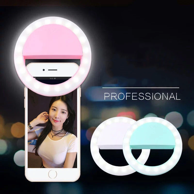 

Portable LED Selfie Ring Light Mobile Phone Fill Light Beauty Flash Lens Glowing Light Clip Ring Light For Samsung Iphone Huawei