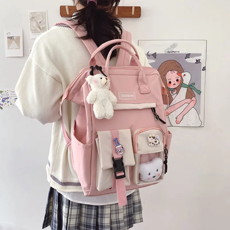 Cute Backpack Women Candy Colors Backpacks Fancy High School Bags For Teenage Girl High Capacity Travel Backpacks