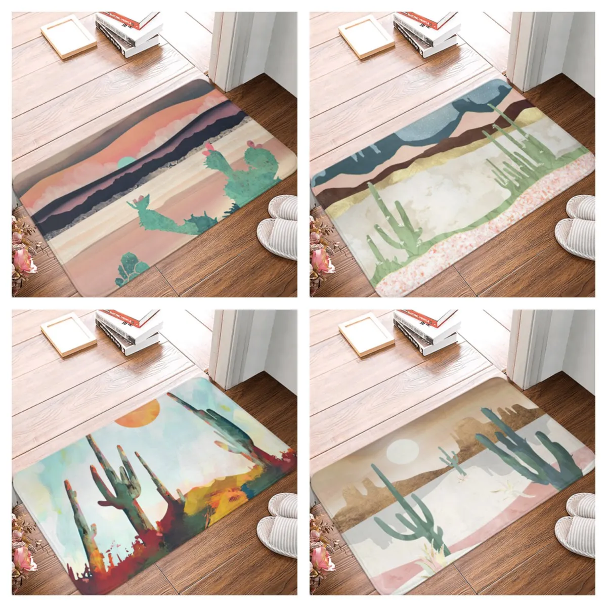 

Cactus Succulent Plants Floor Carpet Non-Slip Laundry Room Mat Laundry Decor Balcony Child Living Room Bedside Area Rug Bath Mat