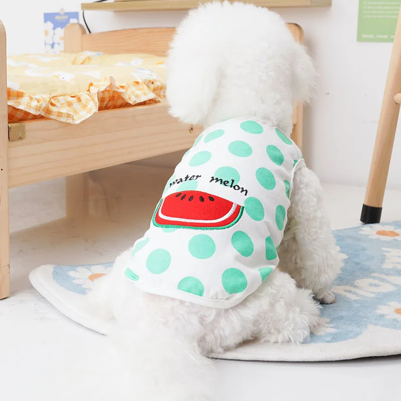 

Fruit Puppy Cat Sleeveless Tshirt Dog Clothes Summer Pet Vest Shirt Dot Pattern Dog Hoodies For Small Medium Dogs Chiwawa Yorkie