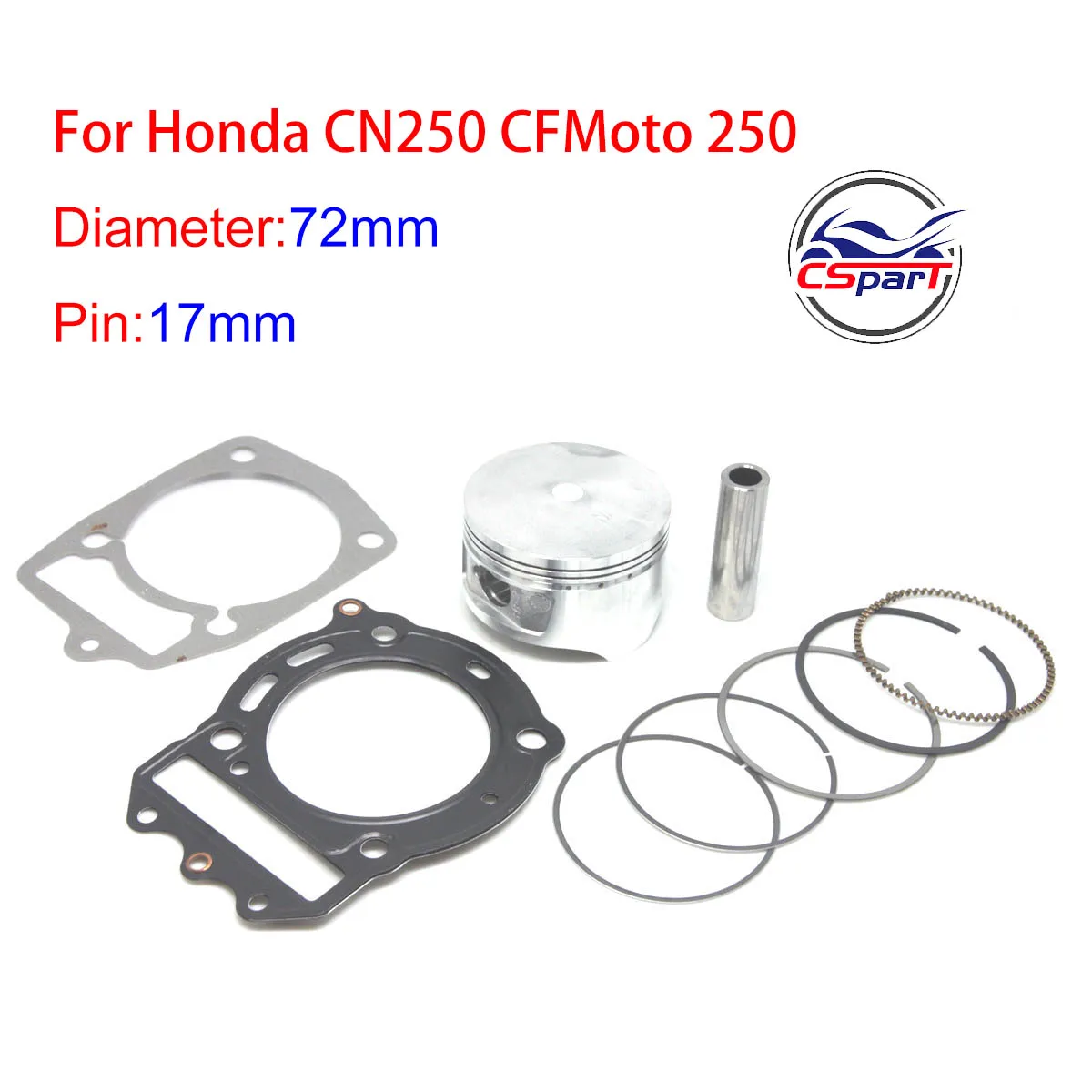 CF250 CF172 72 мм Комплект прокладок поршневого кольца для CFMOTO 250 250CC CN250 CH250 Jonway Kazuma Znen