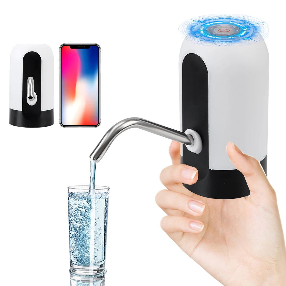 

Automatic Water Dispenser With Blue LED Light USB Rechargeable Wireless Electric Water Pump Barreled Water Pumping Device
