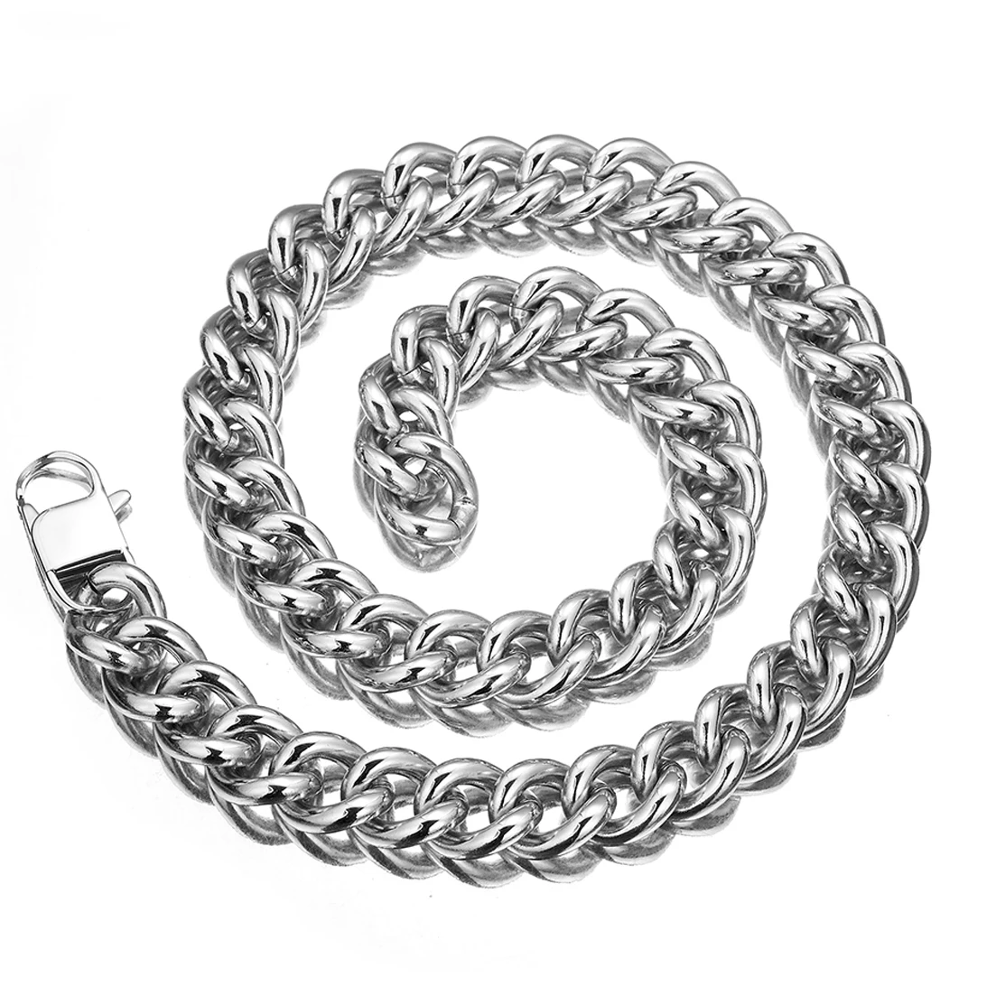 

9/11mm Wide Punk Men Boys 316L Stainless Steel Silver Color Curb Cuban Link Chain Necklace Jewelry Gifts