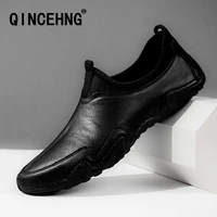 mens leather shoes high quality first class pointed toe leather shoes spring mens casual outdoor shoes non slip hiking shoes