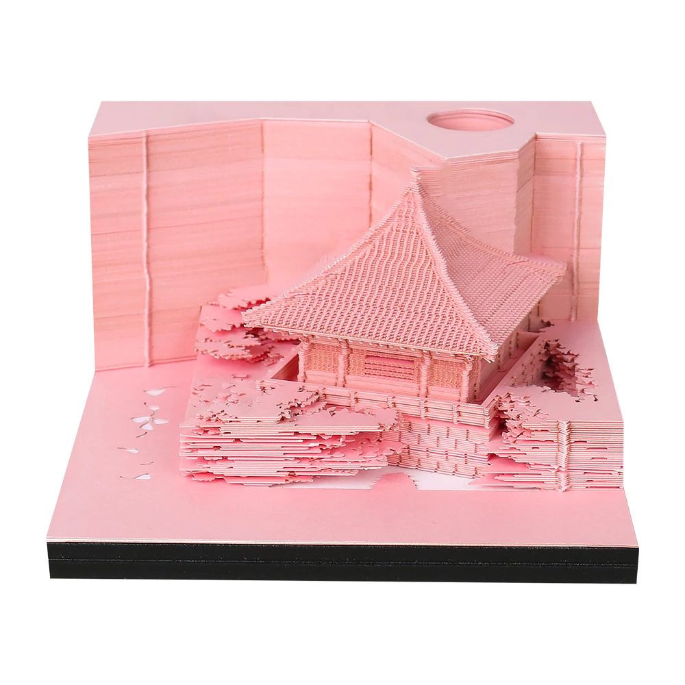 

Omoshiroi Block 3D Notepad Cubes Big Arch Pavilion Led Memo Pad High-Quality Paper Notes Block Notes Accessories Holiday Gifts
