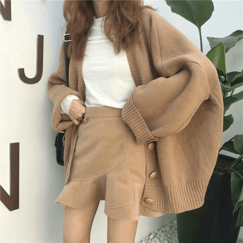 

Sweater Women's Loose Outer Wear Lazy Style Autumn and Winter 2022 New Korean Version Mid-length Knitted Cardigan Coat