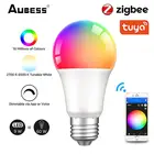 Умная лампа Zigbee Tuya E27, 121518 Вт, светодиодная лампа RGB, цветная светодиодная лампа RGBW, 220 В, декоративная лампа RGB + белая лампа с регулируемой яркостью для дома