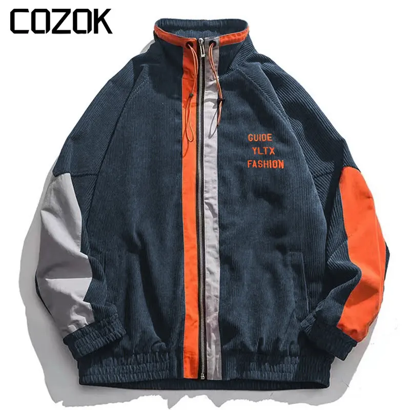 

Весенняя винтажная Вельветовая куртка в стиле пэчворк, мужские бейсбольные куртки большого размера 10XL в стиле Харадзюку с вышивкой надписью, пальто унисекс, 2023