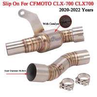 motorcycle exhaust escape eliminator enhancement middle link pipe with catalyst slip on for cfmoto clx 700 clx 700 2020 2022