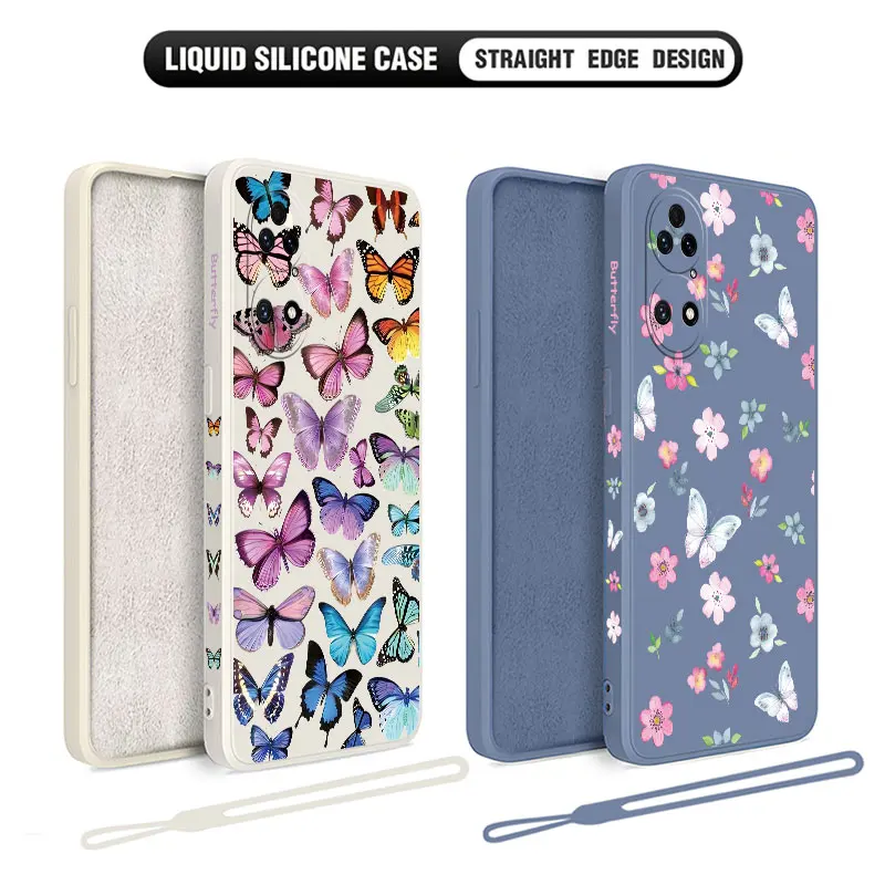 

Fresh Flower Butterfly Phone Case For Huawei P50 P40 P30 P20 Nova 10 10SE 9 9SE Mate 40 30 20 Pro Lite P Smart 2021 Y7A Cover