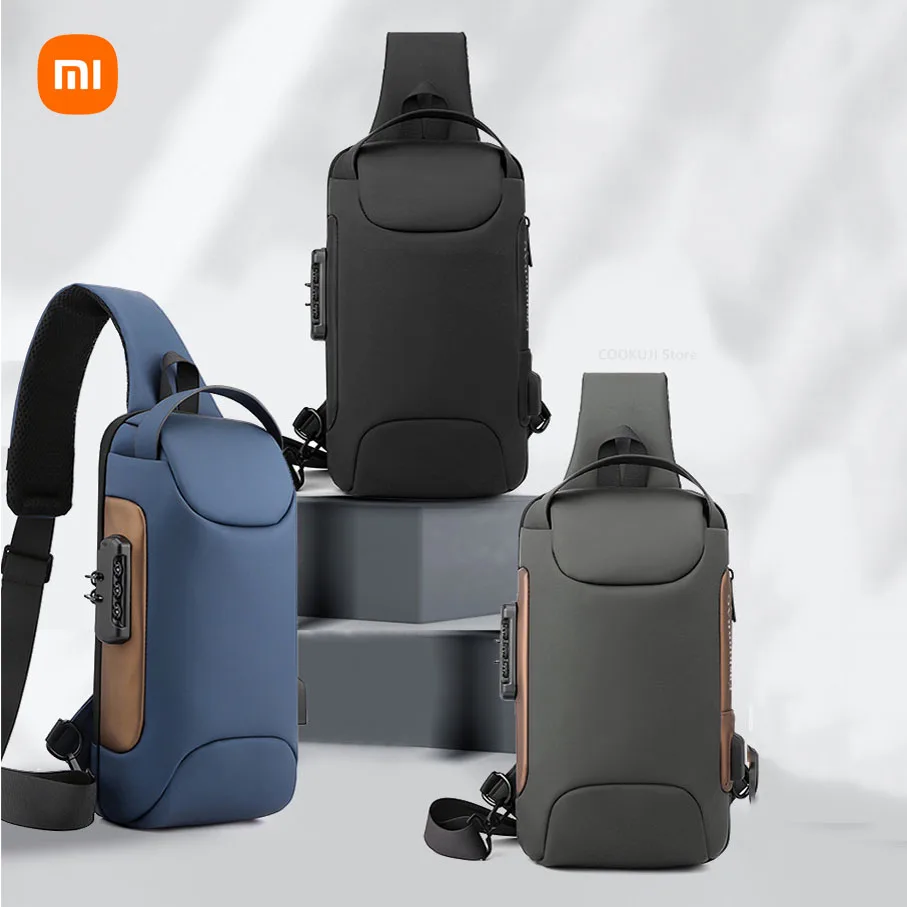 Xiaomi Men Fashion Multifunction Shoulder Bag Crossbody Bag on Shoulder Travel Sling Bag Pack Messenger Pack Chest Bag for Male