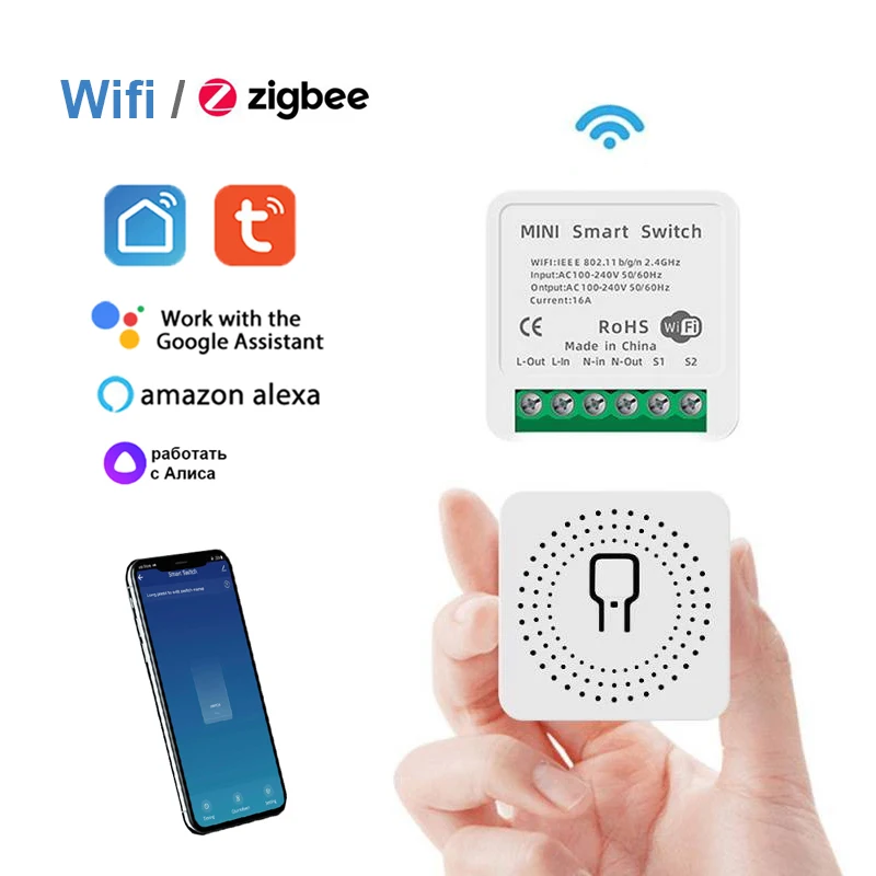 Tuya – MINI commutateur intelligent Wifi/Zigbee  bricolage  contrôle bidirectionnel  minuterie de