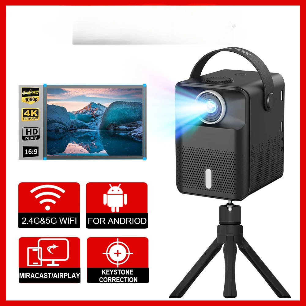 

X8 Mini Portable Projector With Screens Android 5G WIFI Home Theater Cinema Projector Support 1080P Video LED Projectors