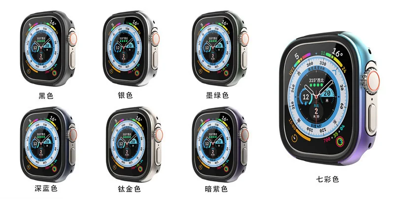Luxury Alloy Protector Case For Apple Watch Ultra 49mm Protection Titanium Color Metal Cover For iWatch Series 49MM Accessories