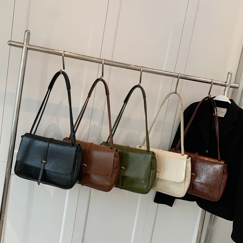 Vintage Shoulder Side Bags for Women 2022 Trend Designer High Capacity Leather Crossbody Bag Handbags and Purses