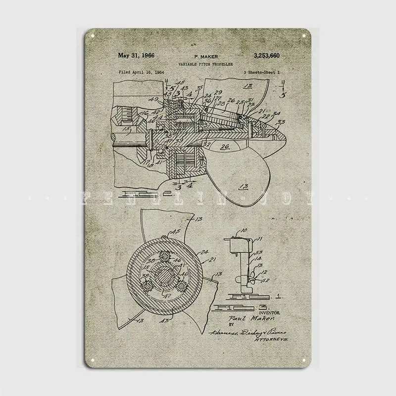 

Variable Pitch Propeller Metal Sign Wall Cave Bar Cave Classic Plaques Tin Sign Poster