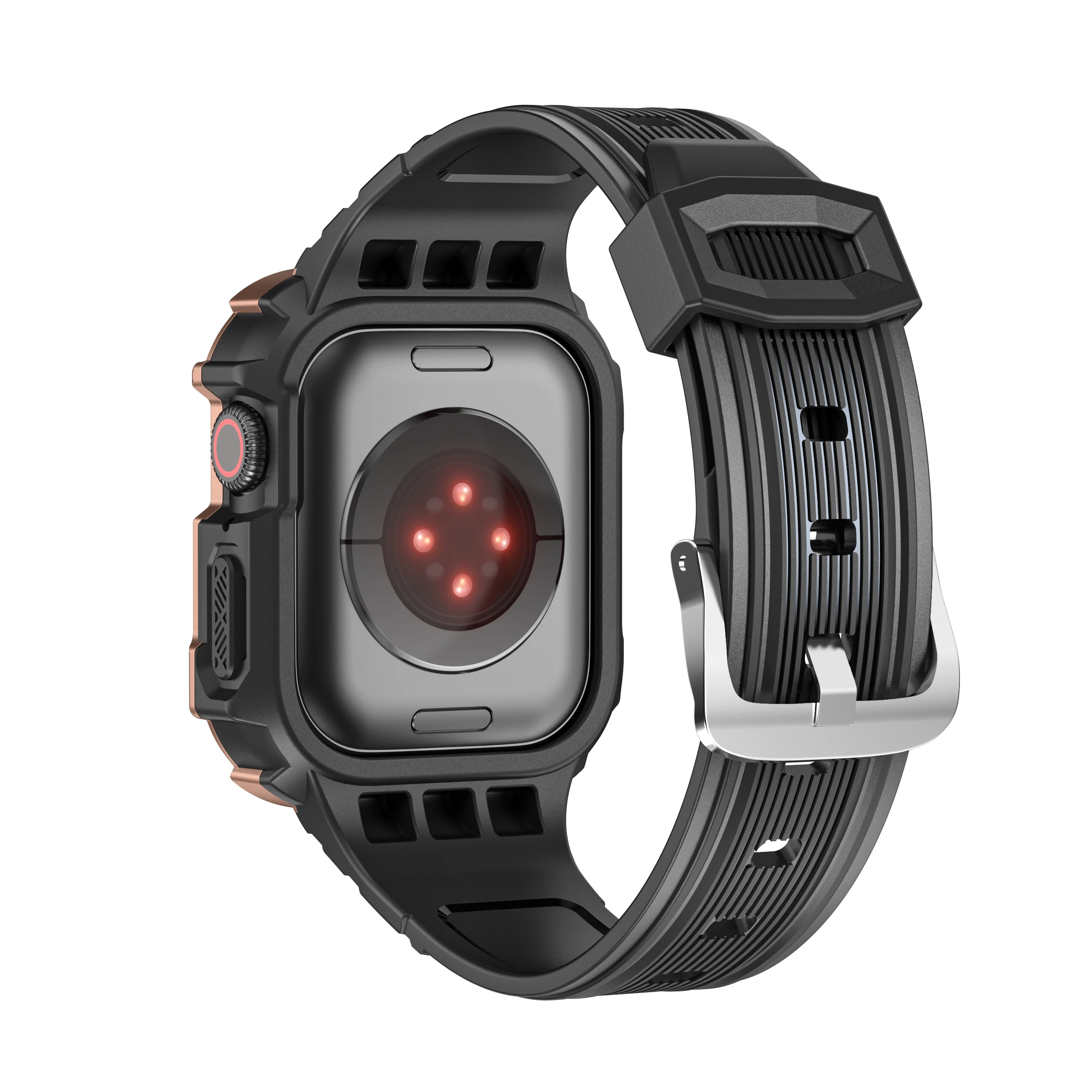 Фото Силиконовый ремешок + чехол для Apple Watch Band 8 7 45 мм 41 мм, браслет, чехол для часов iWatch Series 6 5 4 3 SE 44 мм 42 мм 40 мм 38 мм №4