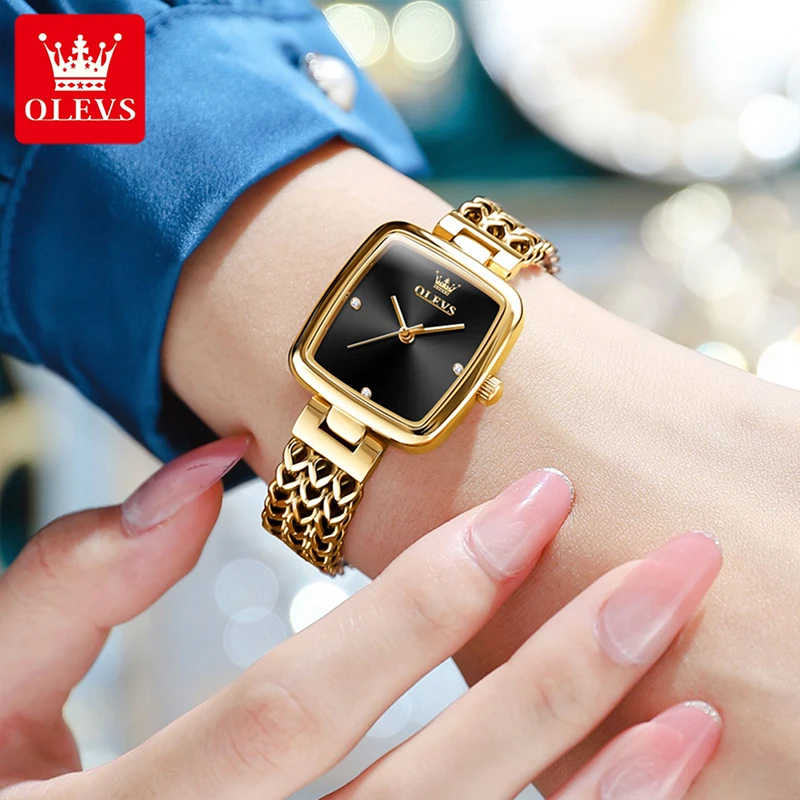 OLEVS Luxury Brand High Quality Quartz Women Watch Casual Fashion Gold Strap 30M Waterproof 2023 New Simple Womens Watches Reloj