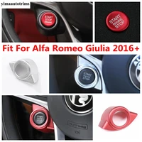 car start stop engine push button frame key ring decoration cover trim for alfa romeo giulia 2016 2022 accessories interior