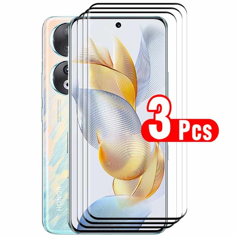 

3 шт., изогнутое защитное стекло 9D для Honor 90, Honor 90, Honor 90, искусственная кожа, закаленная пленка 6,7 дюйма