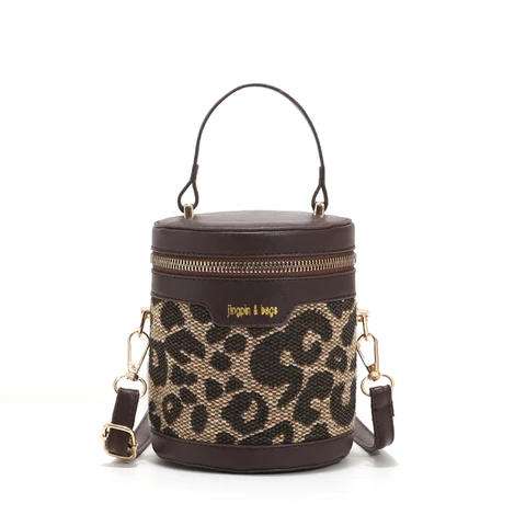 Женская сумка-мешок с рисунком «гусиная лапка»/«леопардовая»