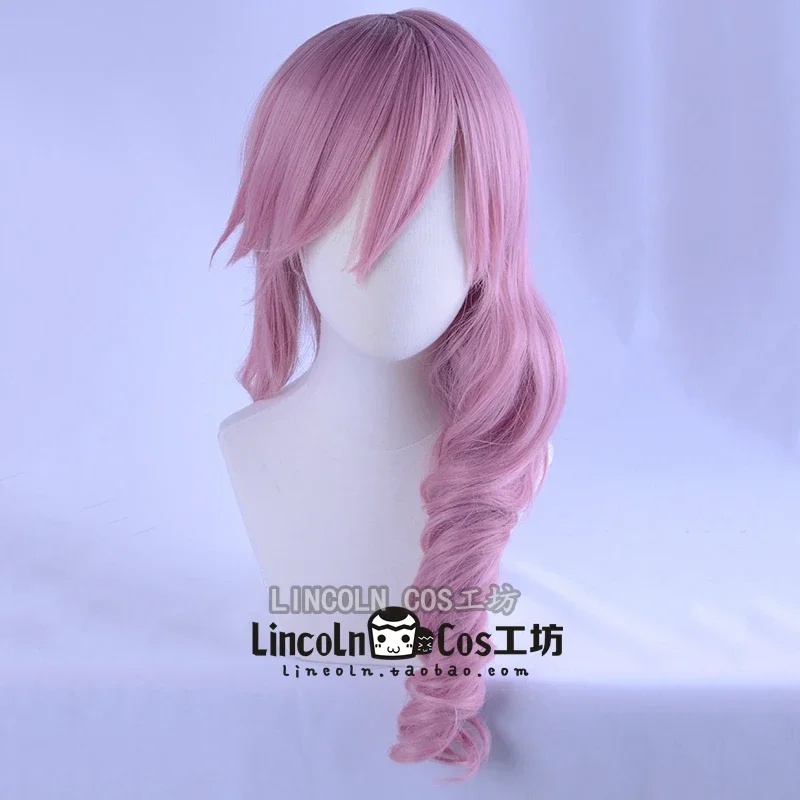 

Lightning Final Fantasy FF13 Mixed Pink Curly Long Heat Resistant Hair Cosplay Costume Wig Free Wig Cap