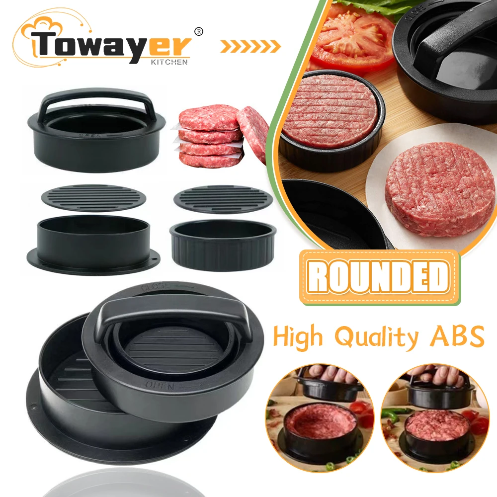 

Hamburger Meat Press Maker ABS Round Shape Non-Stick Stuffed Burger Patties Beef Grill Pie Press Mould Maker Kitchen Accessories