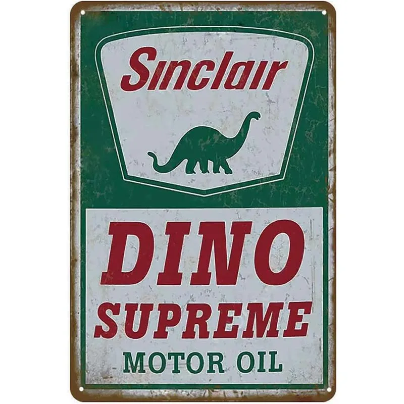 

Tin Signs Vintage Reproduction, Sinclair Motor Oil, Retro Decor for Man Cave Bar Garage Wall Gas Station metal wall decor