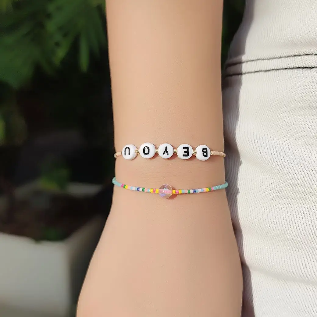 

KELITCH New Miyuki Seed Beaded Crystal Bracelets Adjustable Handmade Women Bracelet Jewelry Girls Friendship Gift Couple Bangle