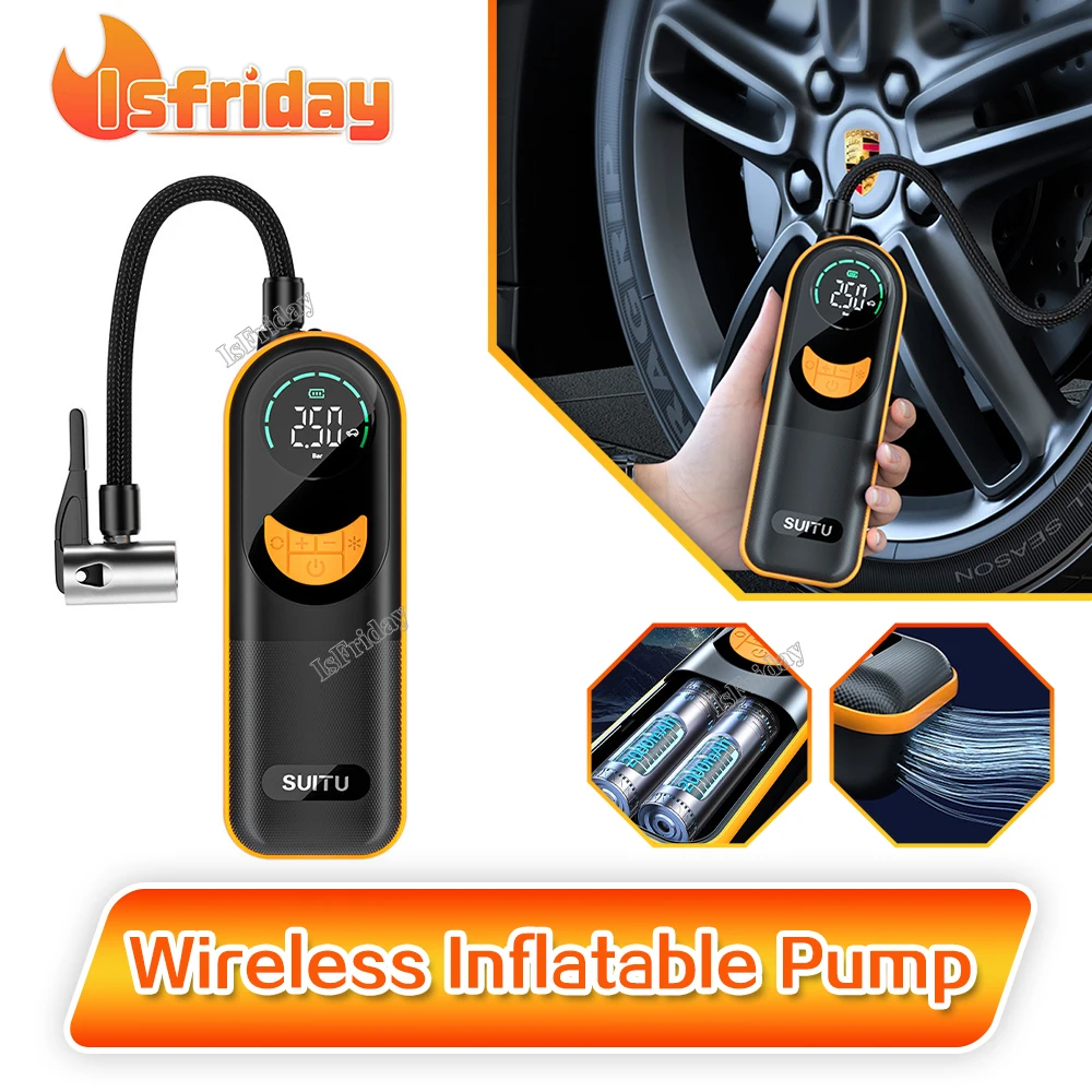 

Насос для автомобильных покрышек 3-150psi беспроводной автомобильный воздушный компрессор 2X200 0 мА · ч, USB Перезаряжаемый для мотоциклетного велосипедного мяча