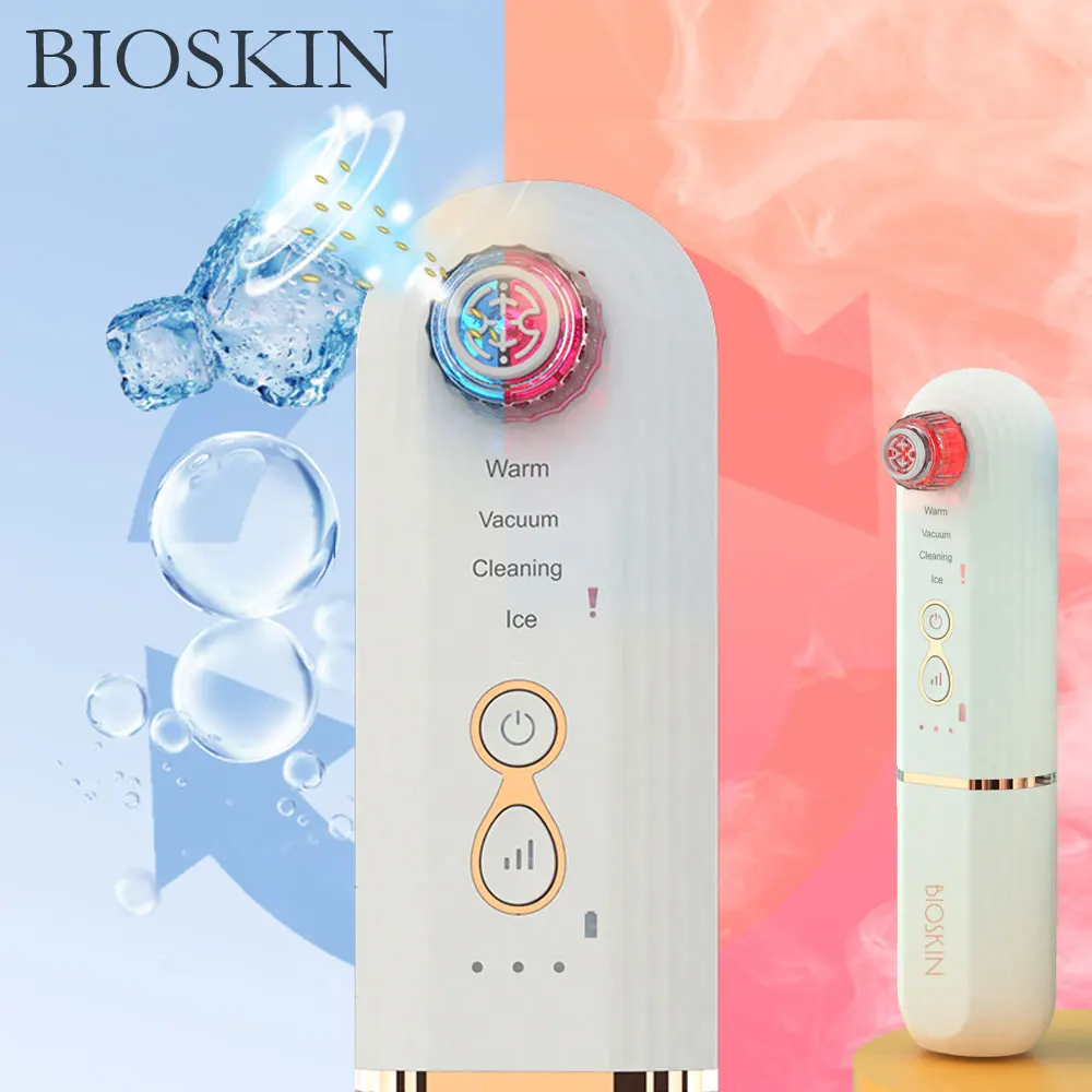 BIOSKIN Smart Bubble Facial Blackhead Remover Vacuum Hot & Cold with Water Circulation Facial Skin Cleaner Acne Beauty Moisturiz