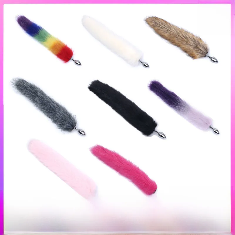 Искусственный мех лисий хвост Анальная пробка искусственный забавные