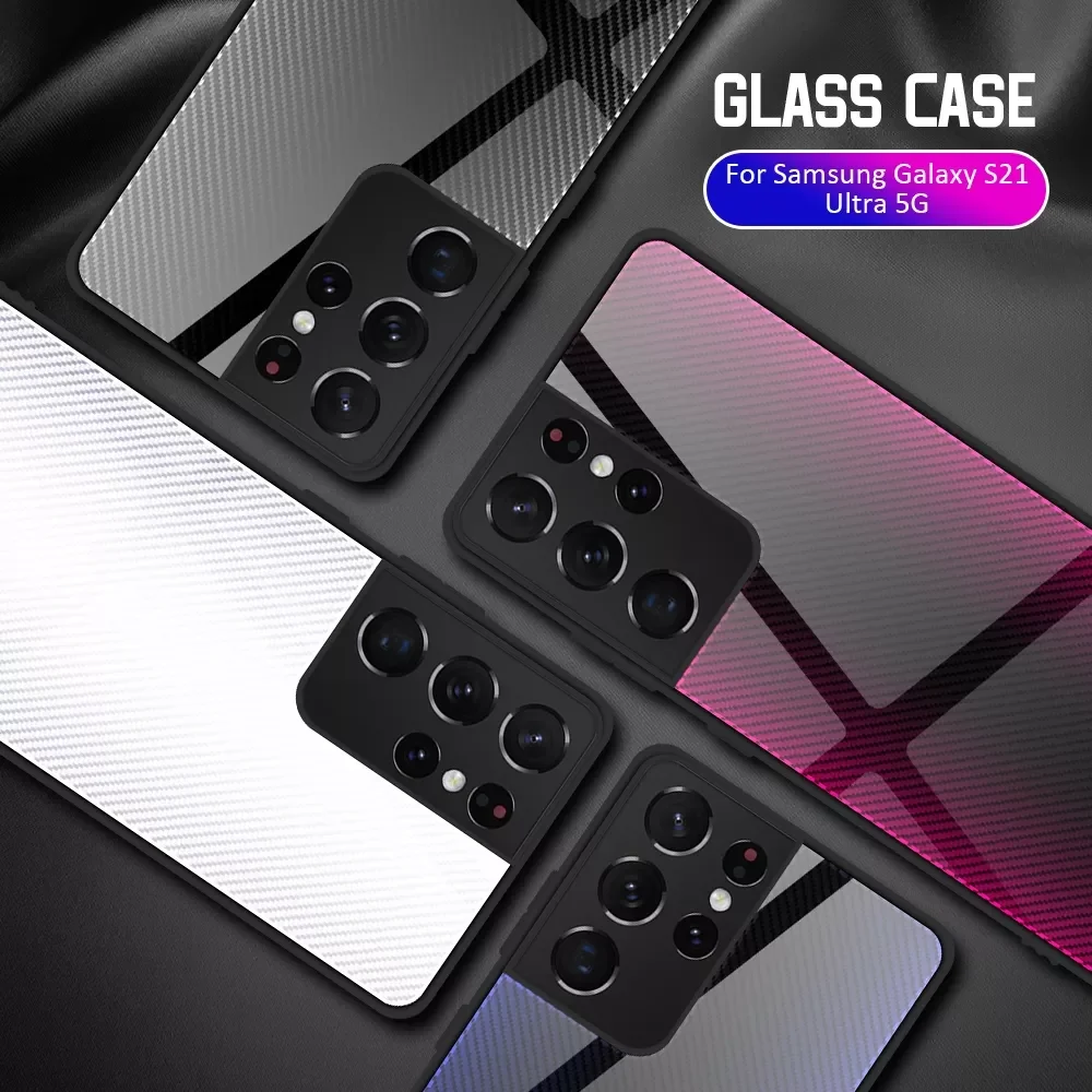 

New Arrival Galaxy S21 Ultra S20 FE plus Case Tempered Glass Cover For Samsung Galaxy S21 S20 S10 S9 S8 S10E S22 Ultra Plus 5G