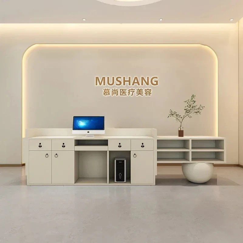 Кассира стоя офисный магазин стойка эстетический стол белый простой офис