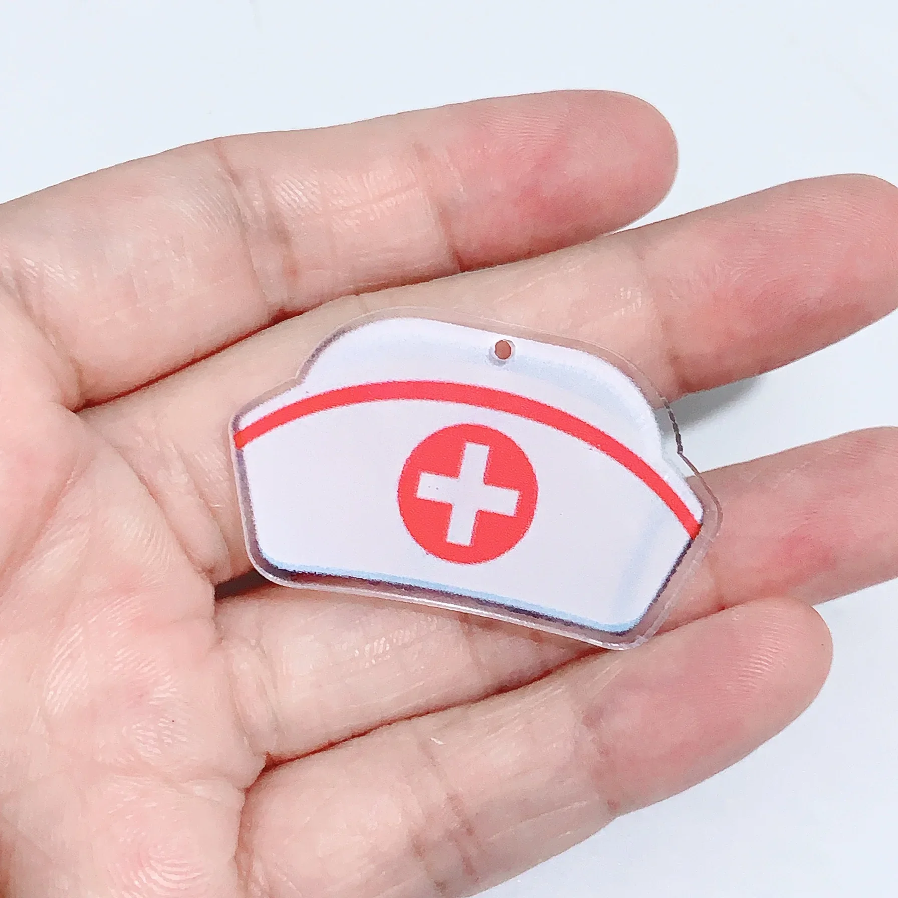 6 шт. смешанная розовая крышка медсестры акриловые подвески эпоксидная бутылка