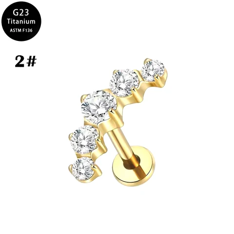 Серьги из титанового сплава с цирконием