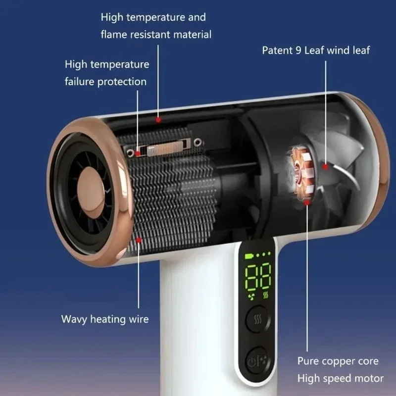 Лидер продаж беспроводной фен 30000 об/мин высокоскоростной холодный теплый ветер