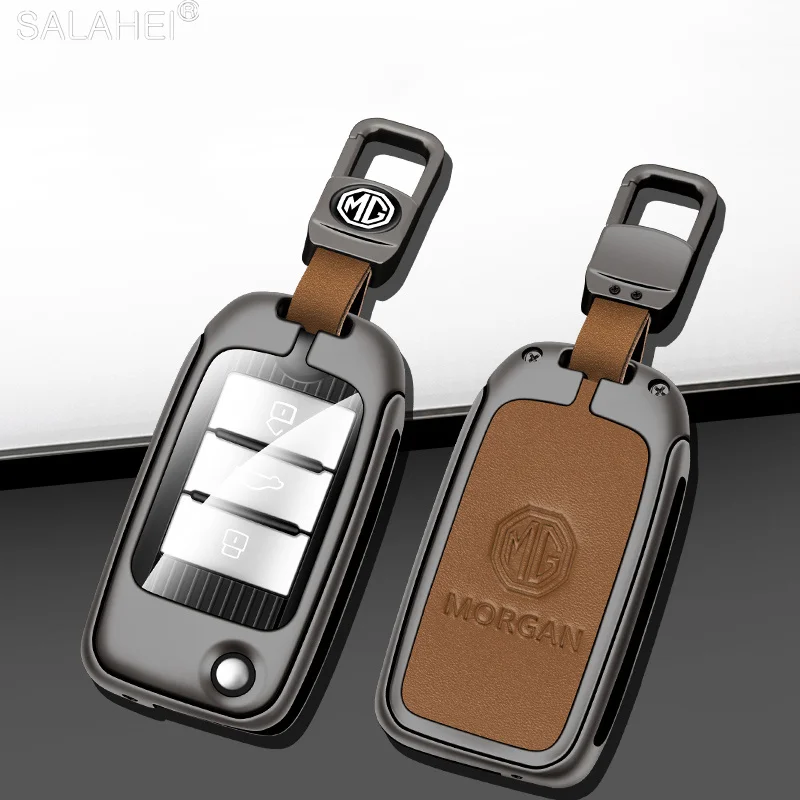 

Metal Leather Car Key Case Cover Protector For MG MG5 MG6 MG7 ZS GT GS HS For Roewe RX5 I5 MAX RX3 2016-2020 Holder Accessories