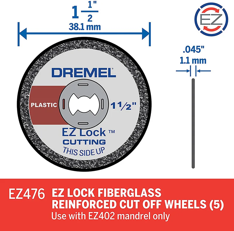 Dremel EZ476 1 1/2 дюйма EZ Lock вращающийся инструмент отрезные колеса для пластика 5