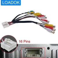 16 pin car stereo radio rca aux audio video rearview camera in wire harness wiring connector adapter cable androiod navigation