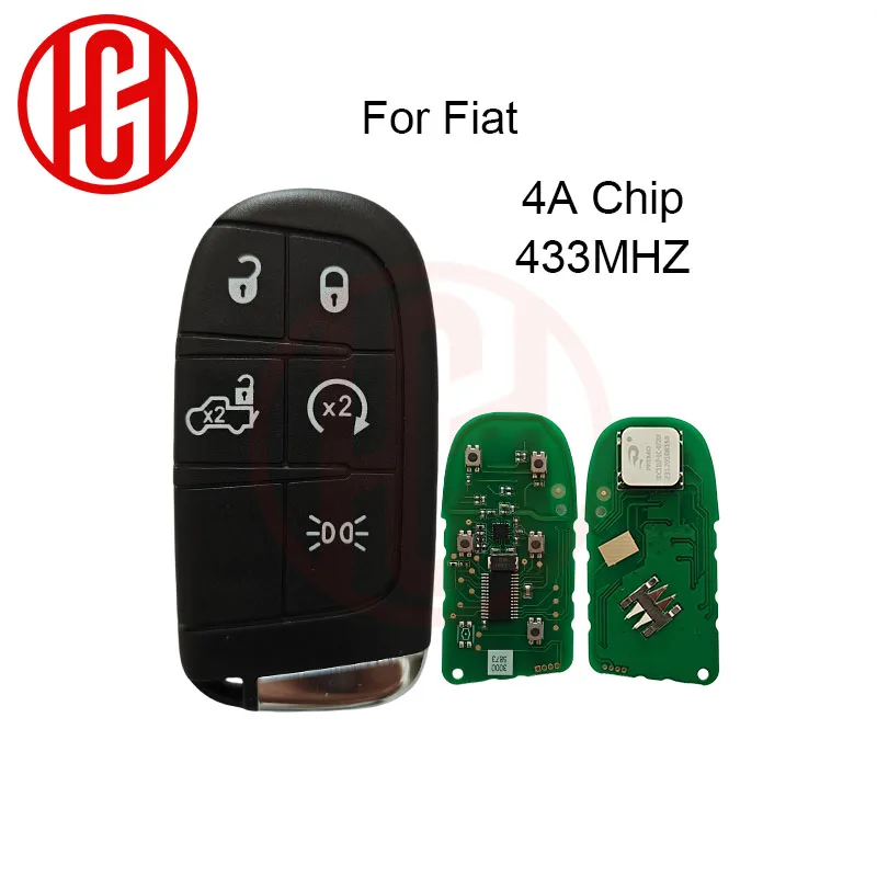 433,92 MHz Pergunte ID FCC do chip 4A: M3N- 40821302 Chave de carro inteligente para Fiat Toro 500 500L 500X 2015 2016 2017 2018 2019 2020 2021