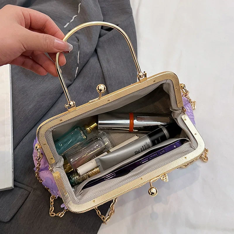 Элегантный женский вечерний клатч с блестками и аппликациями Yvie Saint Ferus Сумка на