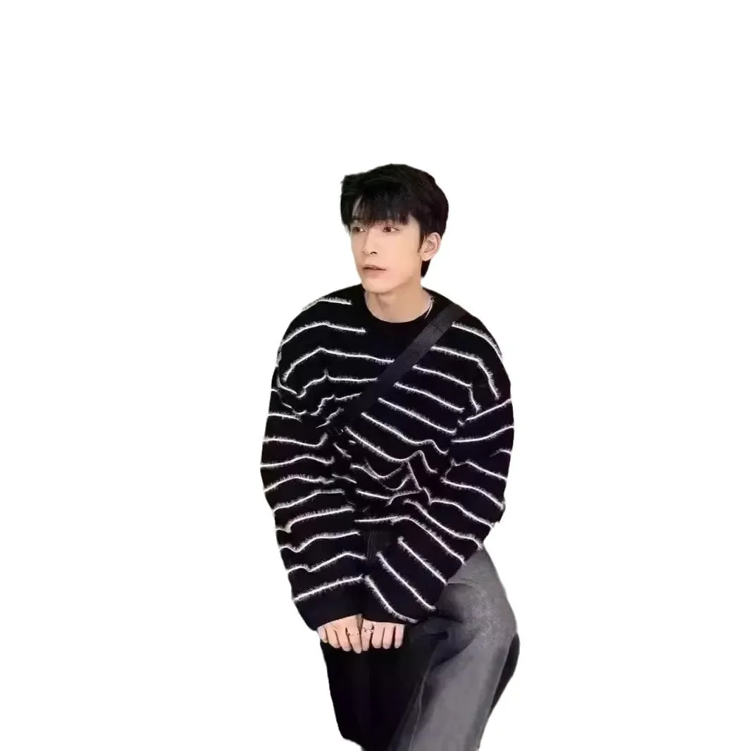 Полосатый свитер мужской и женский осенне-зимний американский стиль винтажный