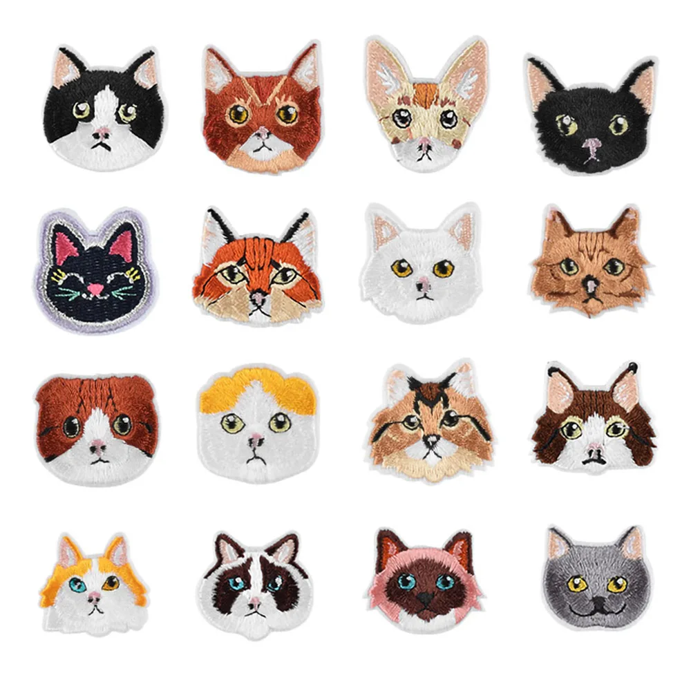 

5pcs Cartoon Animal Patches for Children's Clothing Cute Puppy Iron Clothes Stickers Cat Embroidery Applique Badge on Backpack