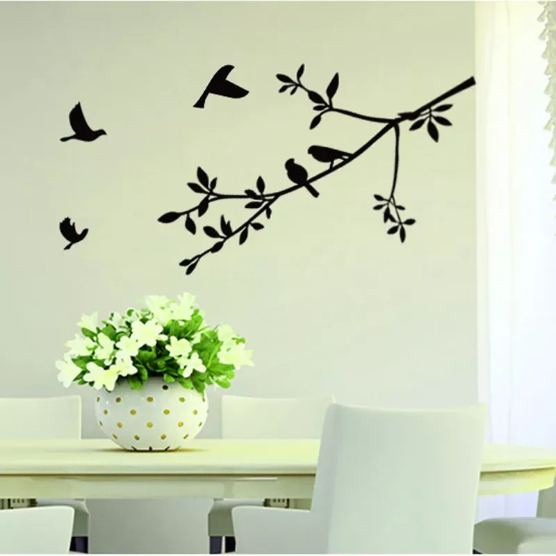 

NEW2022 Simple Style Birds and branches Wall Sticker Home bedroom living room Background decoration Mural art Decals Cute bird s