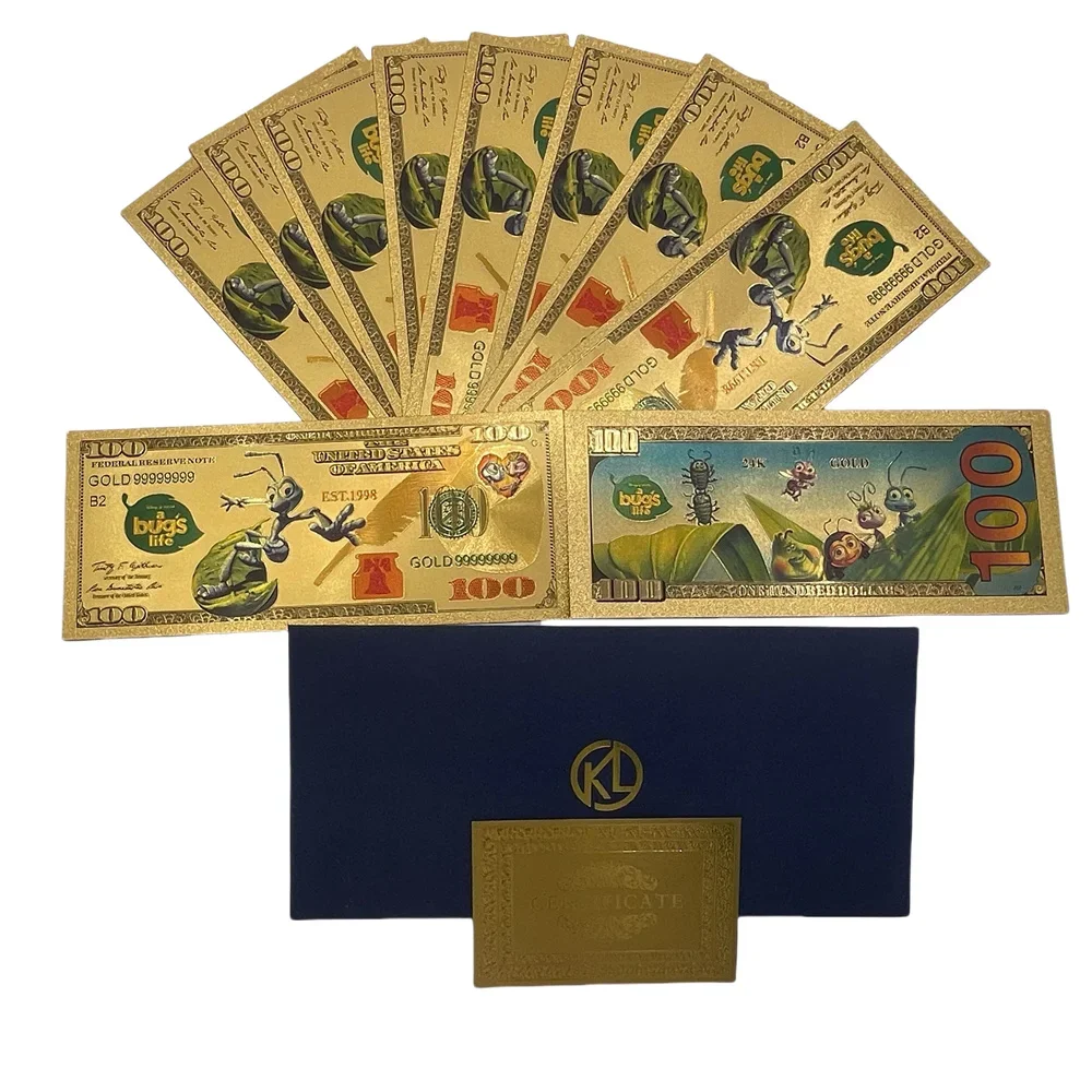 More Designs Gold Banknote Bugs Life Plastic Collective Banknotes for Classic Childhood Memory Collection