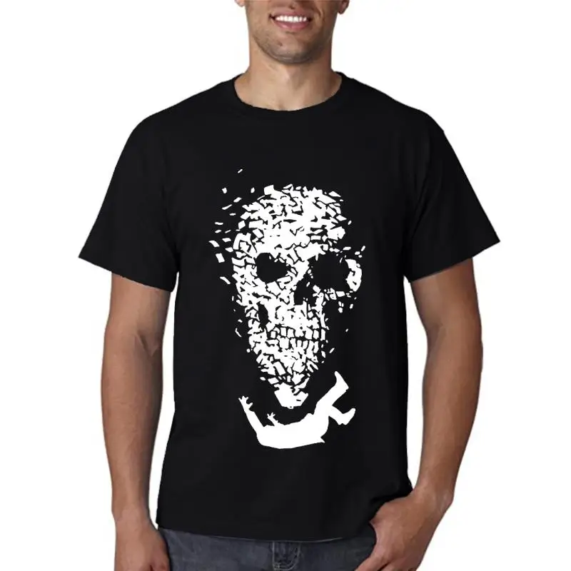 

Футболка мужская с круглым вырезом, тенниска из 100% хлопка, крутая майка с черепом, Повседневная рубашка свободного покроя, майка с круглым вырезом, лето