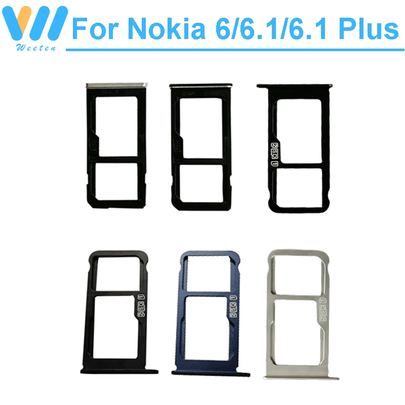 Держатель лотка для SIM-карты Nokia 6 1 Plus 2018 TA-1016 TA-1043 TA-1045 TA-1068 X6 адаптер слота запасные