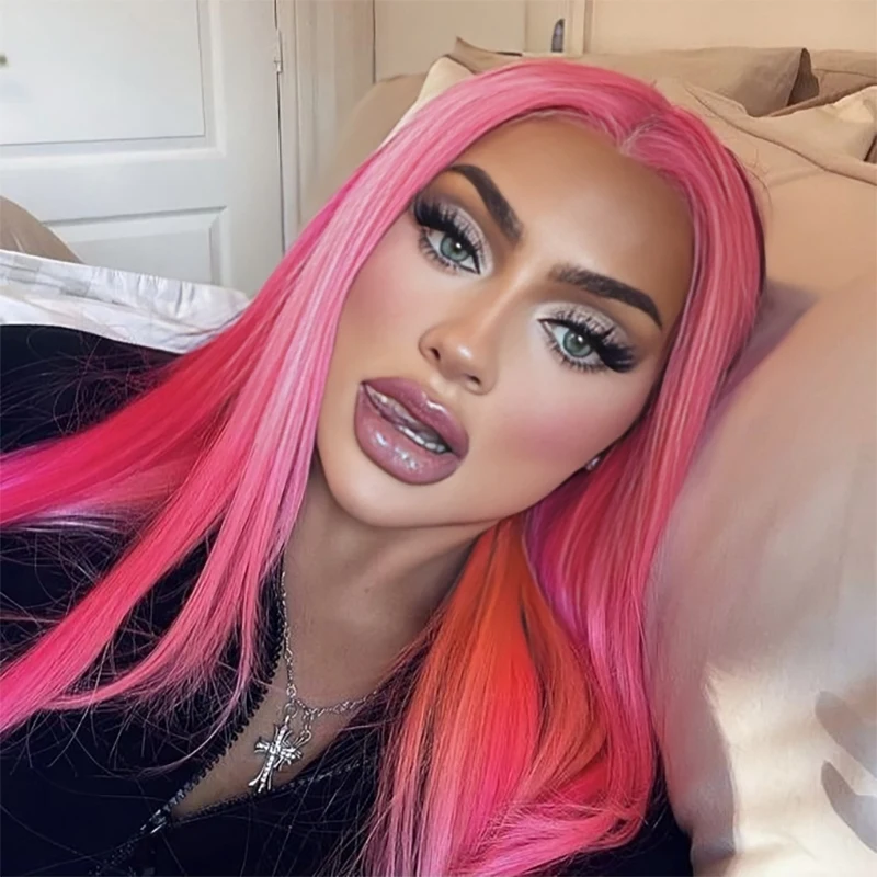 Парик женский прямой с прозрачной кружевной передней частью 13 х6 дюймов 613 цветов